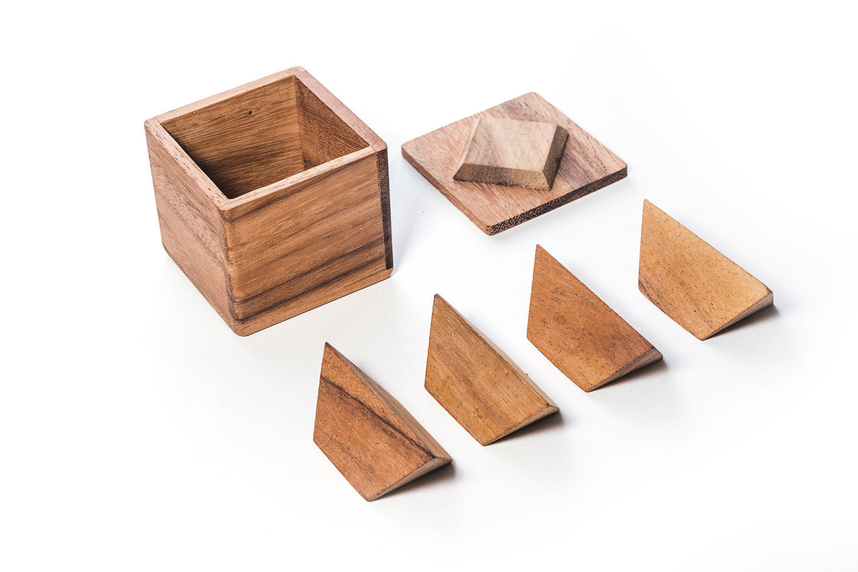 2 Pyramids In a Box - Wooden Brain Teaser Puzzle from Kubiya Games