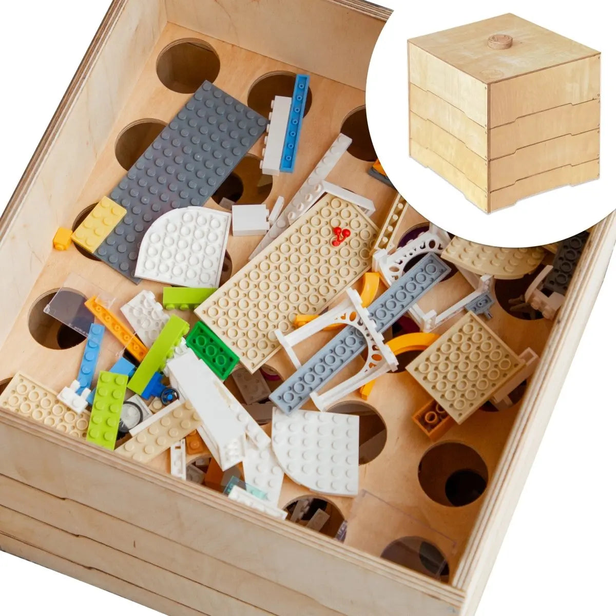 Wooden storage/sorter for constructor from Goodevas
