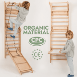 Wooden Swedish Wall / Climbing ladder for Children + Swing Set + Slide Board + Art Add-on from Goodevas