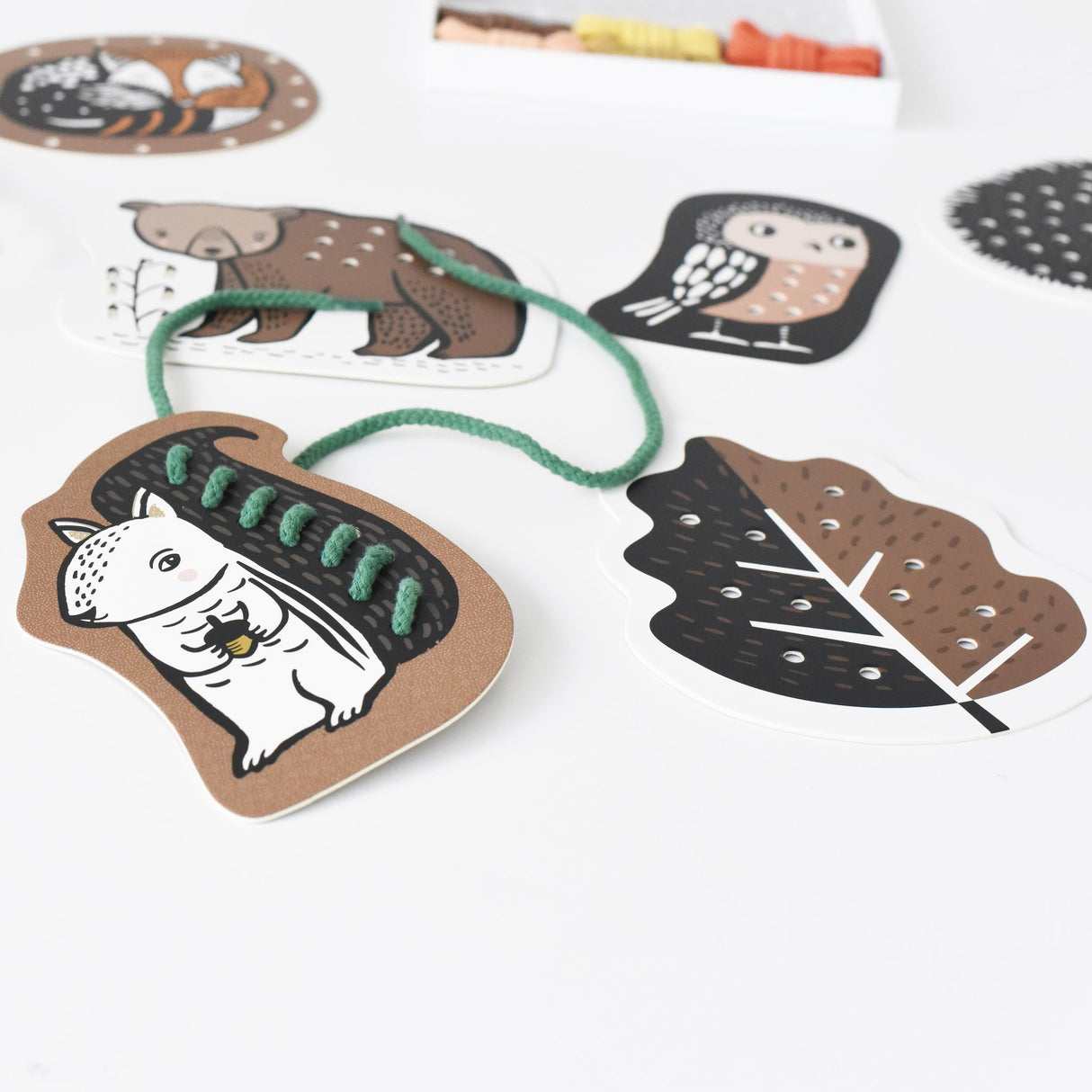 Lacing Cards - Woodland Animals From Wee Gallery