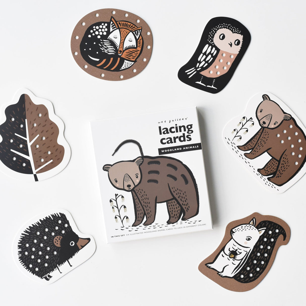 Lacing Cards - Woodland Animals From Wee Gallery