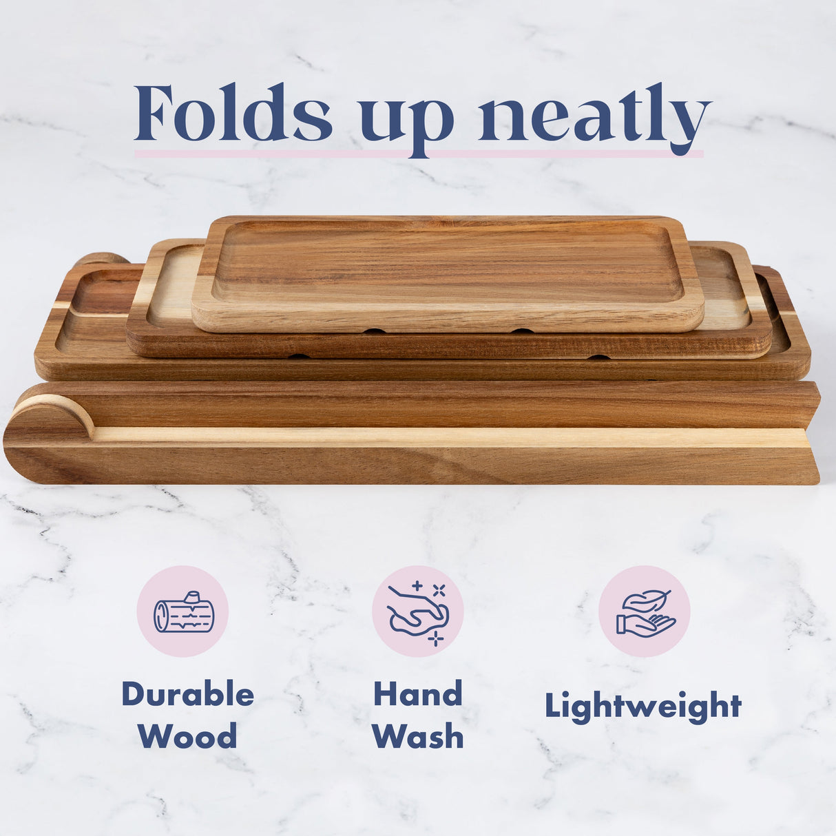 Acacia Wood 3 Tier Serving Tray from Hammont