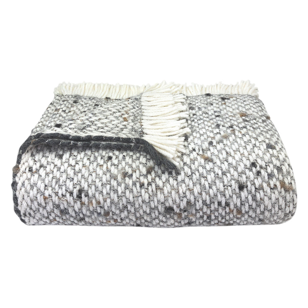 Chunky Gray Weave Alpaca Throw from SLATE + SALT
