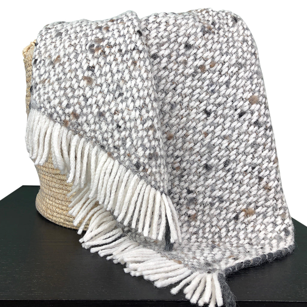 Chunky Gray Weave Alpaca Throw from SLATE + SALT