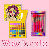 Wow Bundle |  Eyeshadow Palette & Neon Pink Brush Set includes From Prolux Cosmetics