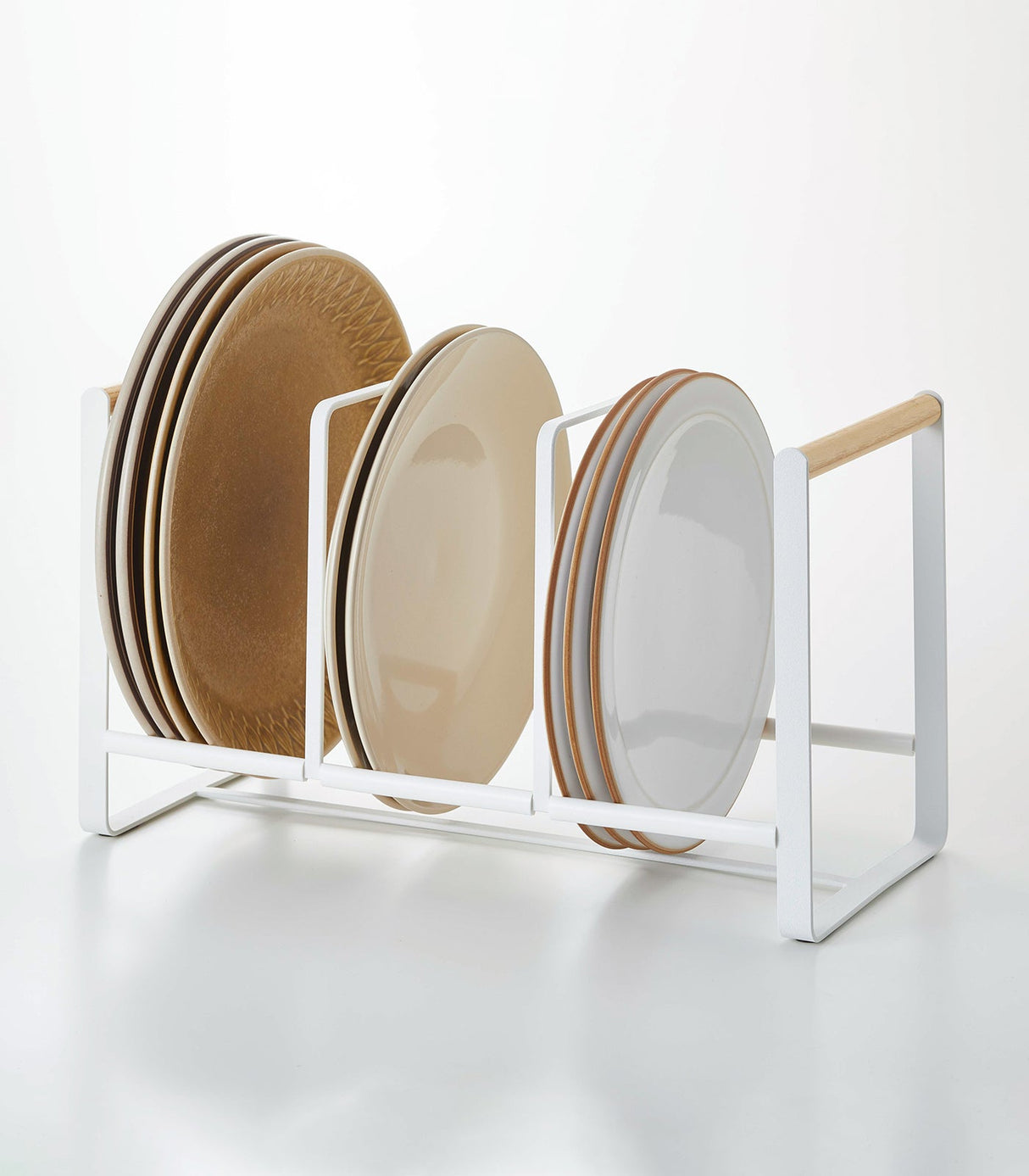 Vertical Plate Organizer - Steel + Wood from Yamazaki Home