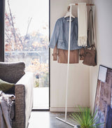 Corner Leaning Coat Hanger (63" H)  - Steel + Wood from Yamazaki Home