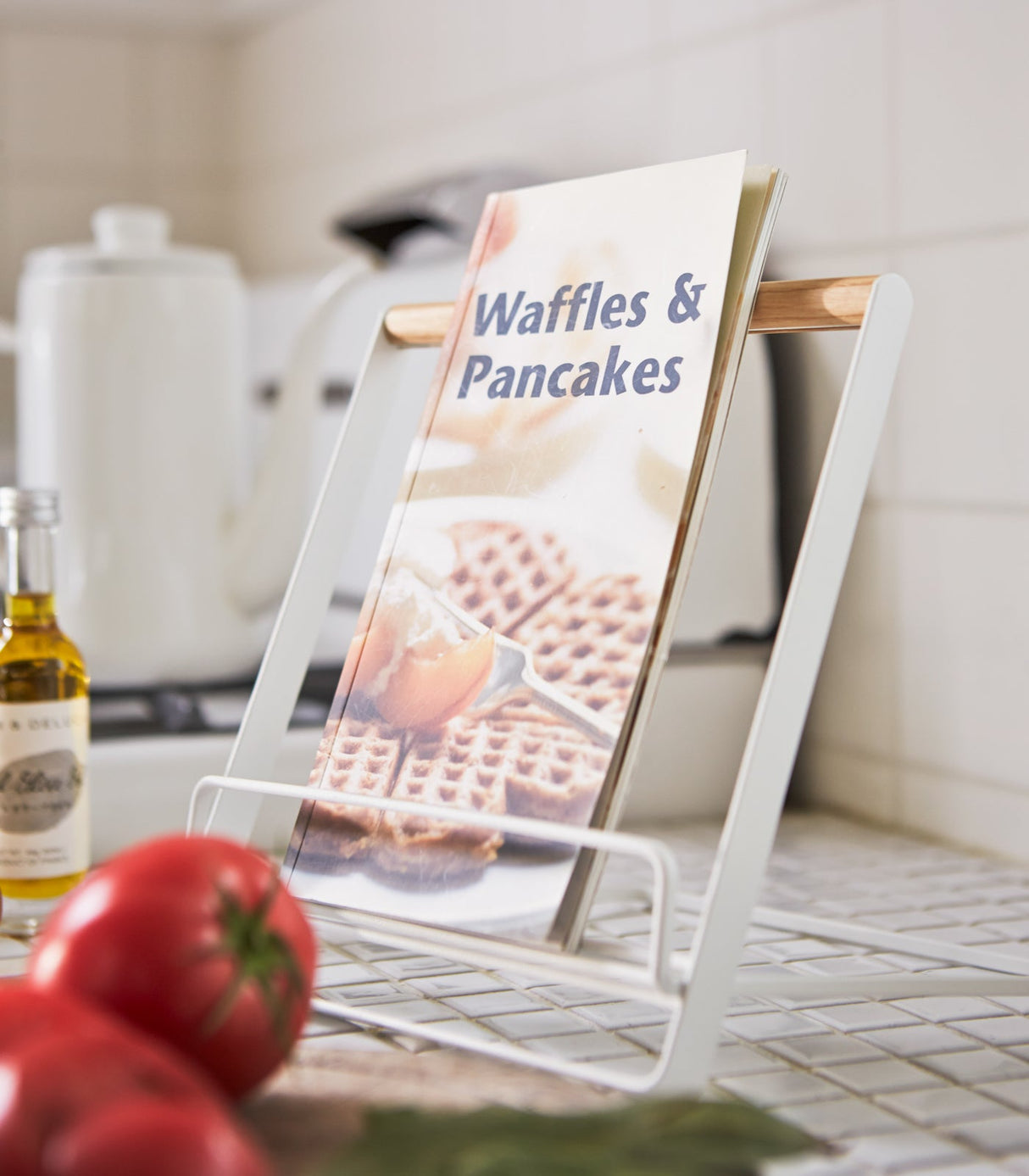 Tablet and Cookbook Stand - Steel + Wood from Yamazaki Home