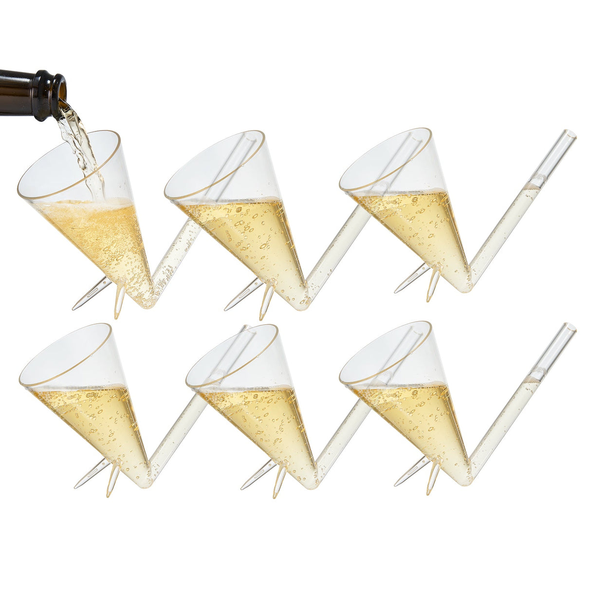 Champagne Shooter, Champagne Flutes Glasses, Unbreakable Acrylic with Stand Bridesmaid Proposal Box, Stocking Stuffers for Adults, Bachelorette Party Favors, Party Supplies, Fun Gifts for Women from The Wine Savant