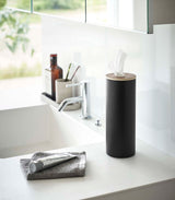 Round Tissue Case - Steel + Wood from Yamazaki Home