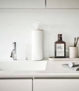 Round Tissue Case - Steel + Wood from Yamazaki Home
