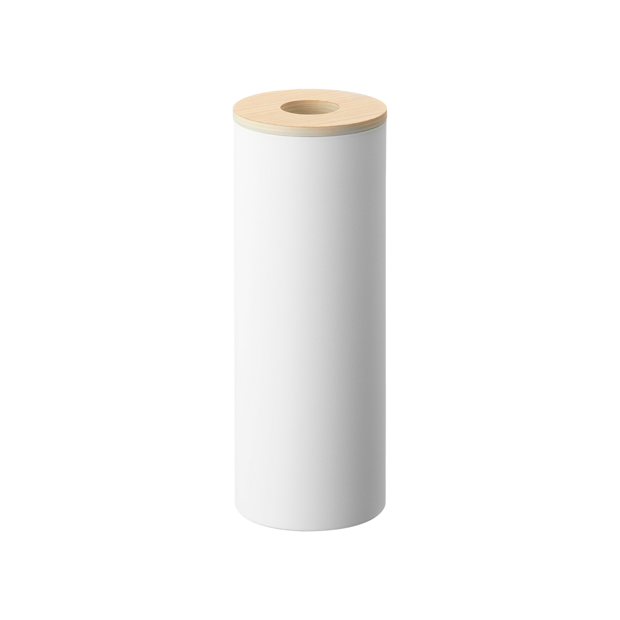Round Tissue Case - Steel + Wood from Yamazaki Home