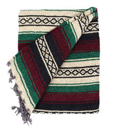 Maroon & Green Mexican Super Falsa Blanket From West Path