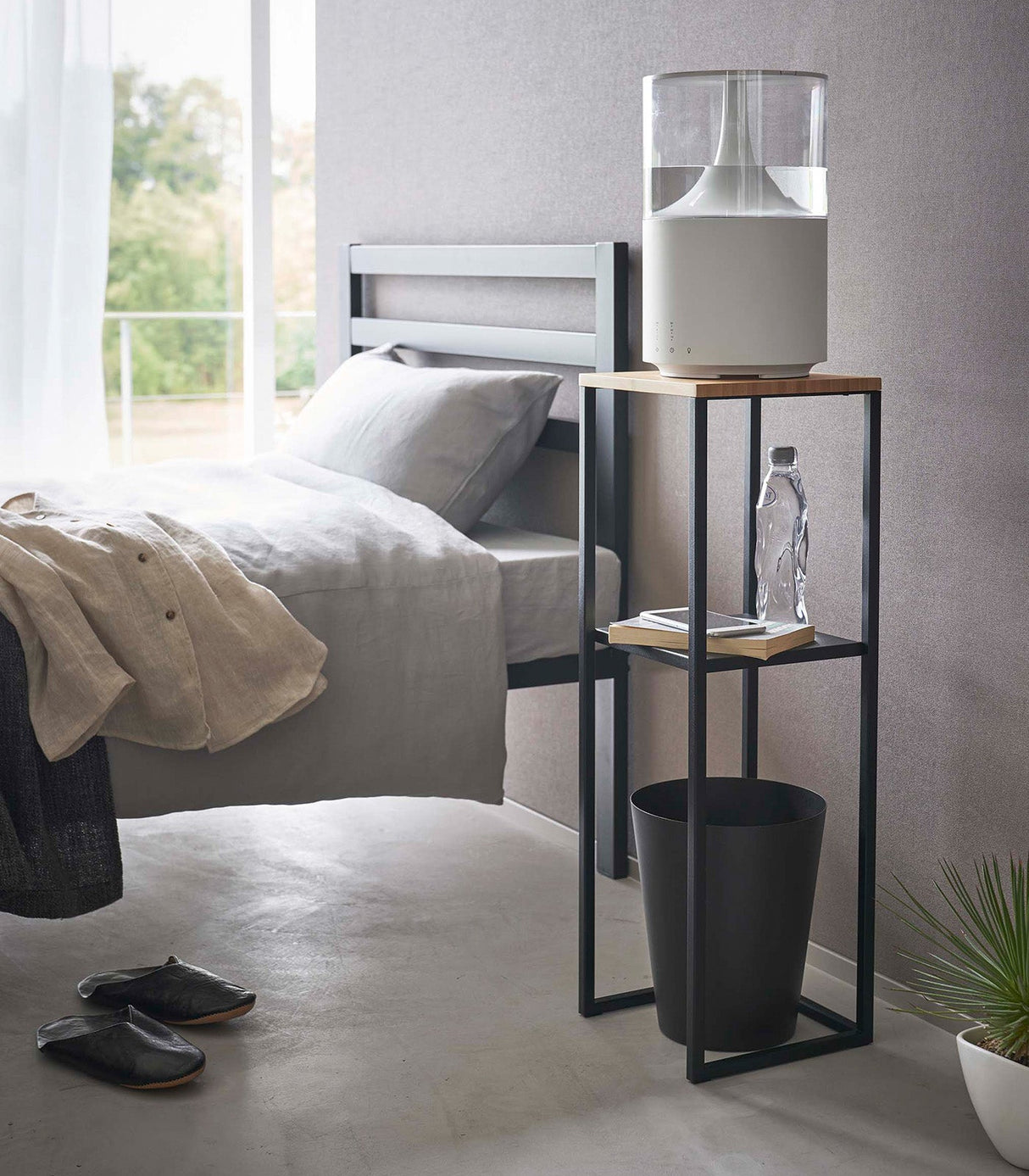 Two-Tier Display & Storage Shelf (31.5" H)  - Steel + Wood from Yamazaki Home