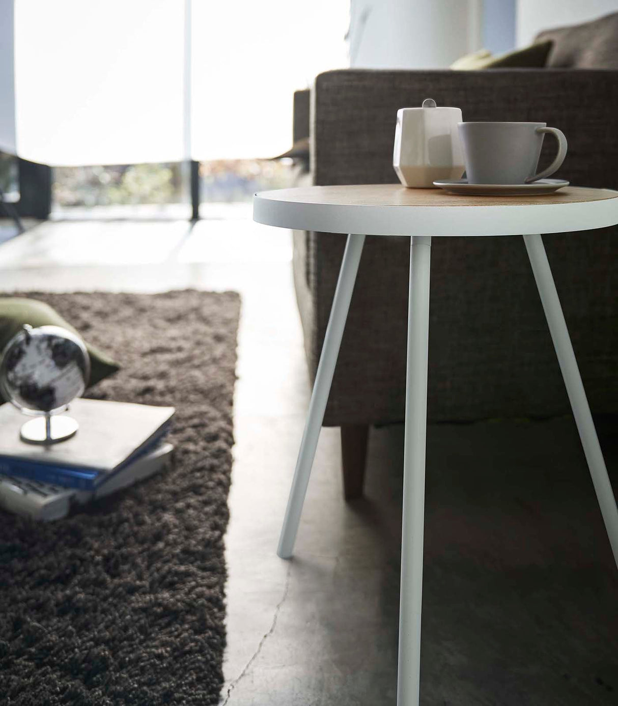 Side Table (20" H)  - Steel + Wood from Yamazaki Home