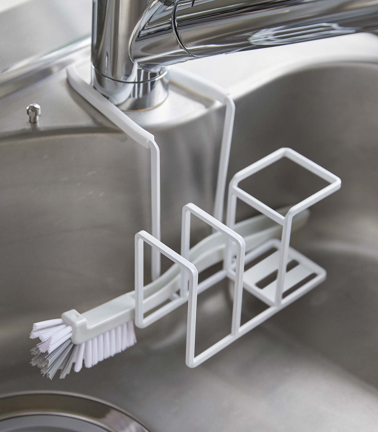 Faucet-Hanging Sponge & Brush Holder - Steel from Yamazaki Home
