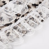 Leopard Print Lace Ruffle Tank Top – Y2K Coquette Cropped Camisole From Kawaii Stop