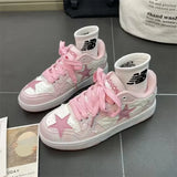 Y2K Pink Flat Fashion Sneakers for Women Strap from Kawaii Stop