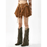 Harajuku Belted Pleated Mini Skirt – Y2K Gothic Aesthetic from Kawaii Stop