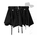 Harajuku Belted Pleated Mini Skirt – Y2K Gothic Aesthetic from Kawaii Stop