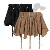 Harajuku Belted Pleated Mini Skirt – Y2K Gothic Aesthetic from Kawaii Stop