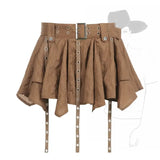 Harajuku Belted Pleated Mini Skirt – Y2K Gothic Aesthetic from Kawaii Stop
