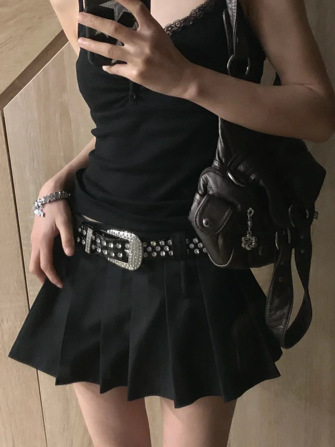 Black Lace Trim Tank Top – Y2K Gothic Coquette Punk Grunge Crop Top From Kawaii Stop