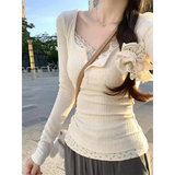 Layered Lace Trim Top – Y2K Harajuku Slim Fit Tee From Kawaii Stop