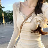 Layered Lace Trim Top – Y2K Harajuku Slim Fit Tee From Kawaii Stop