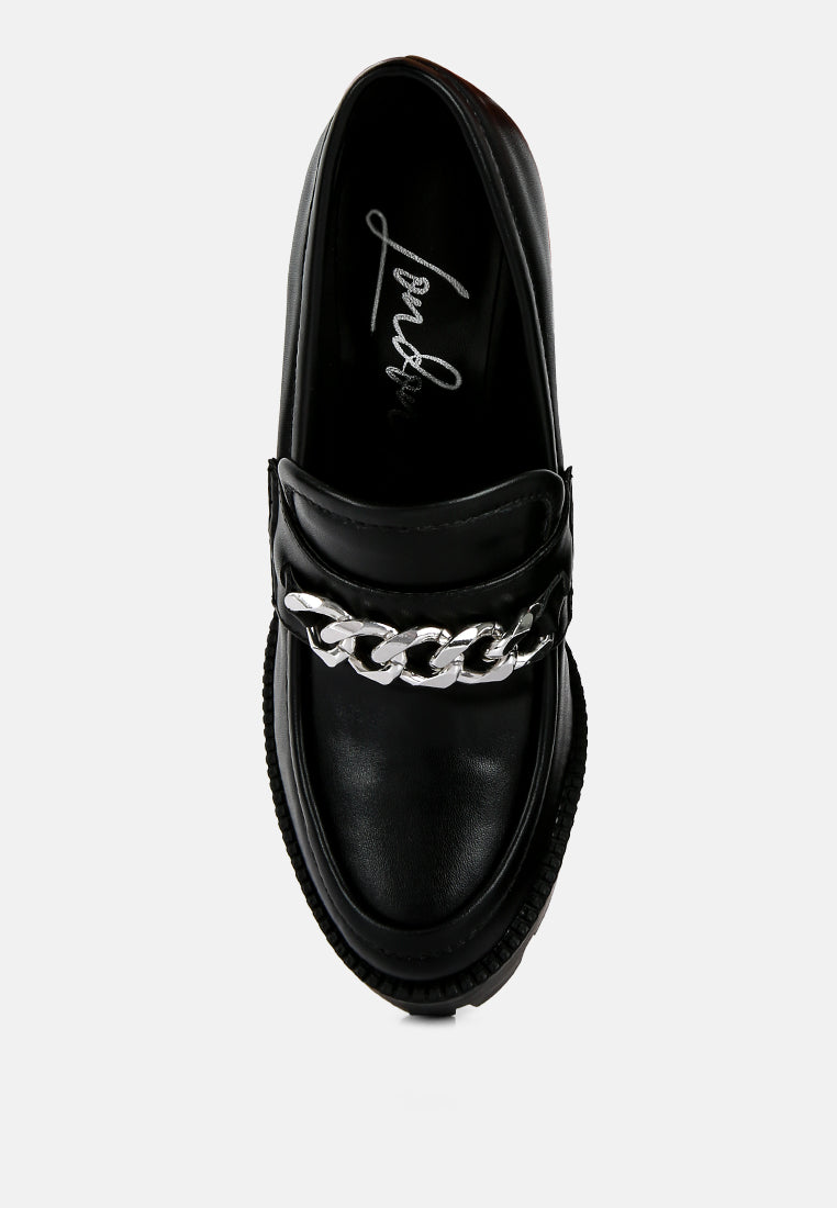 Y2K Chunky High Block Heeled Loafers from London Rag International