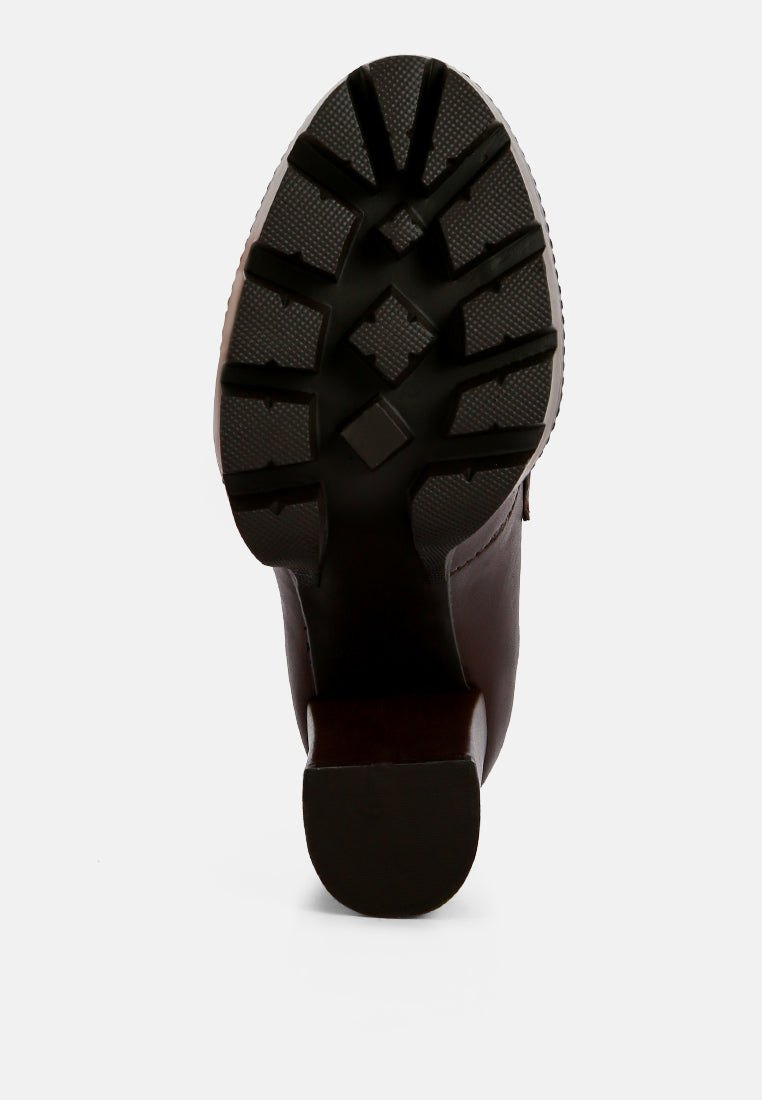 Y2K Chunky High Block Heeled Loafers from London Rag International