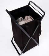 Laundry Hamper with Cotton Liner - Two Sizes - Steel + Cotton from Yamazaki Home