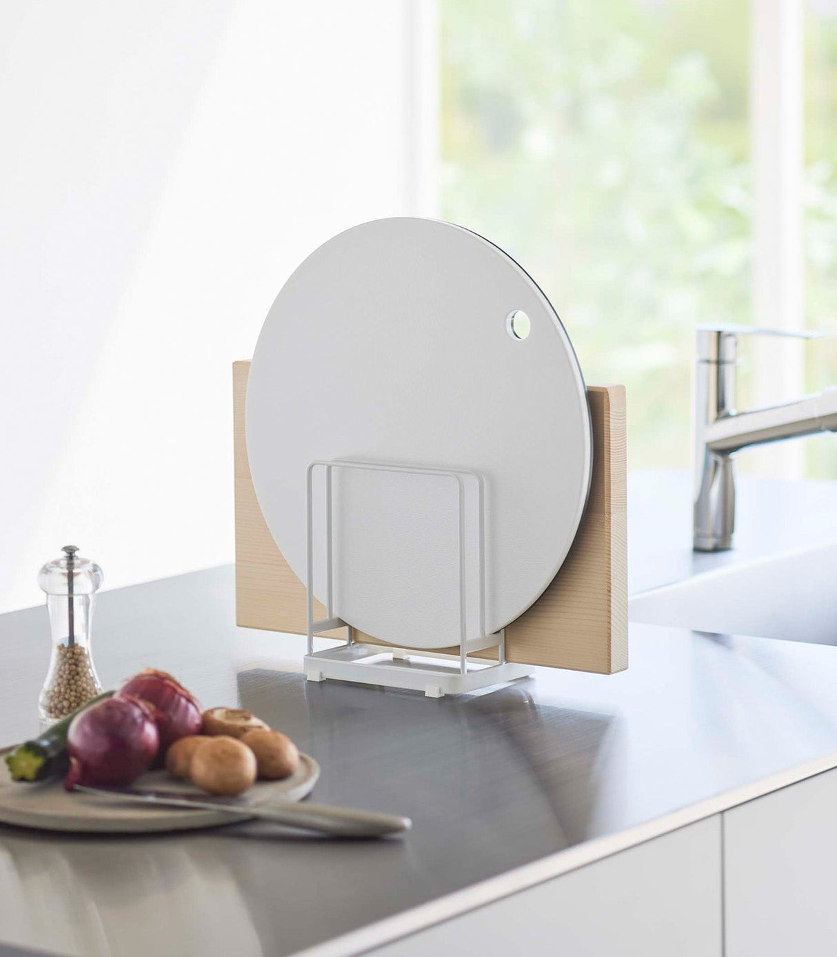 Round Cutting Board Stand - Steel from Yamazaki Home