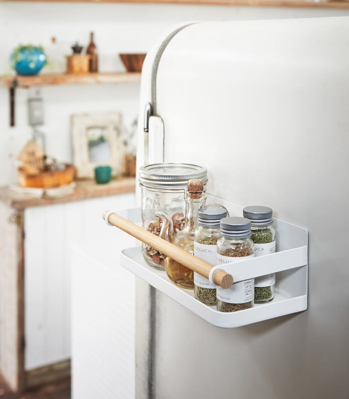 Magnetic Storage Caddy - Steel + Wood from Yamazaki Home