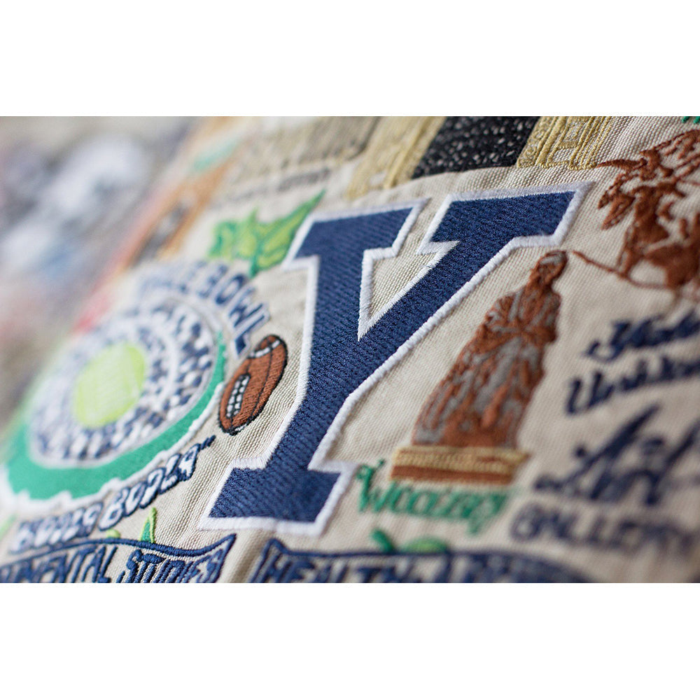 YALE Collegiate Hand-Embroidered Pillow from Quirks!