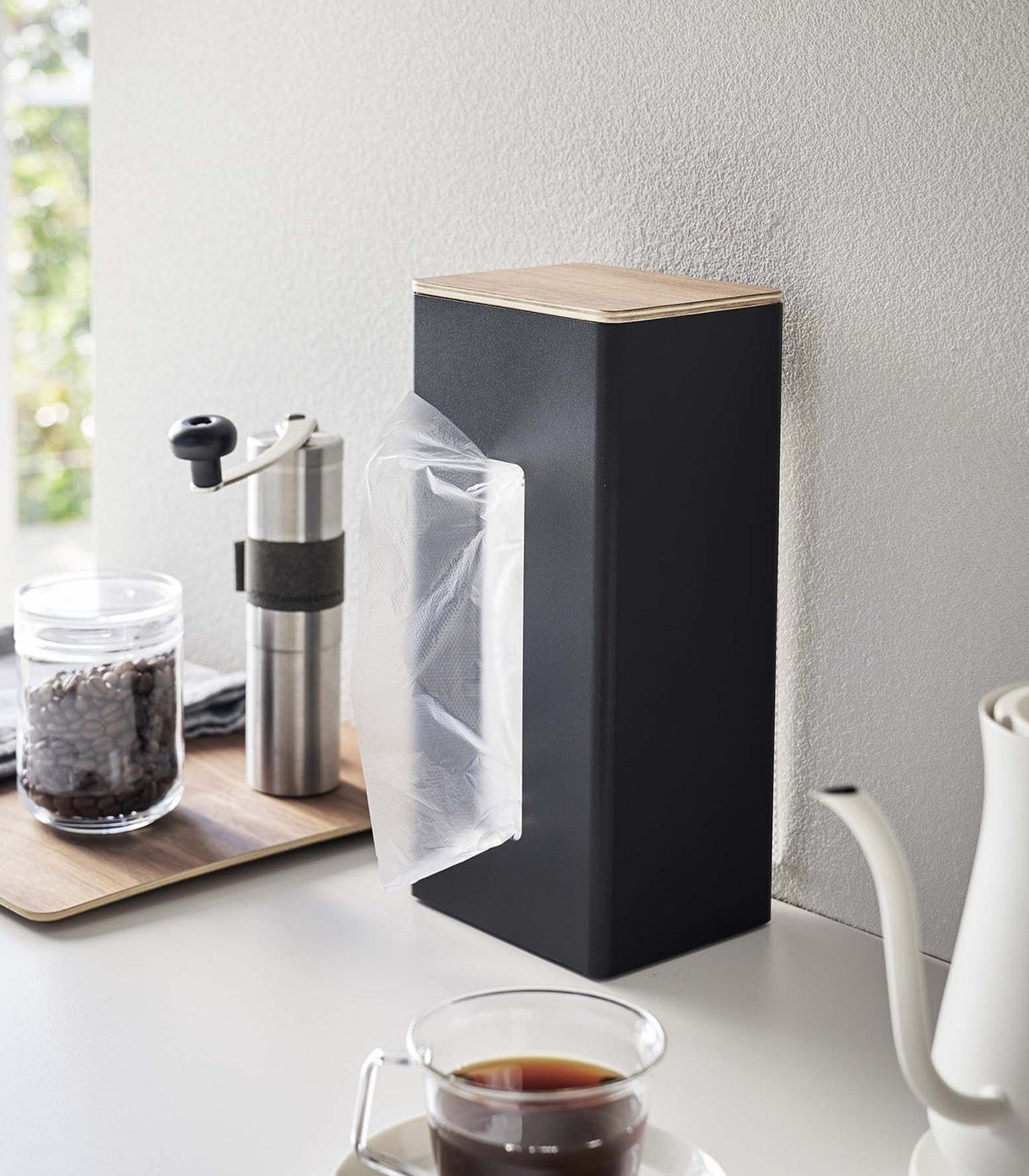 Two-Sided Tissue Case - Steel + Wood from Yamazaki Home