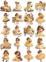 Yellow Dress Girl Stickers 20Pcs - Cute DIY Scrapbooking Decorative Stickers From Kawaii Stop