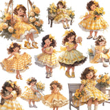 Yellow Dress Girl Stickers 20Pcs - Cute DIY Scrapbooking Decorative Stickers From Kawaii Stop