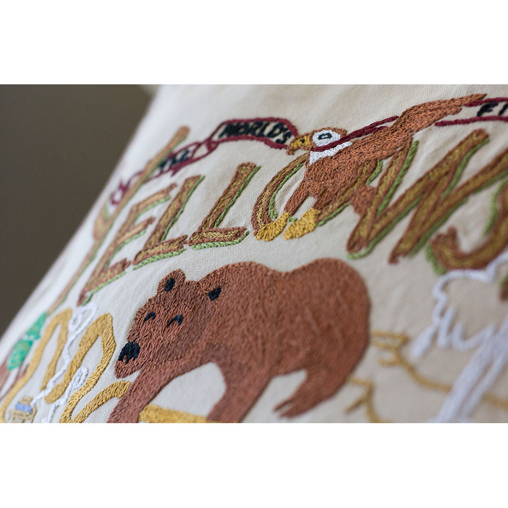 Yellowstone Hand-Embroidered Pillow from Quirks!