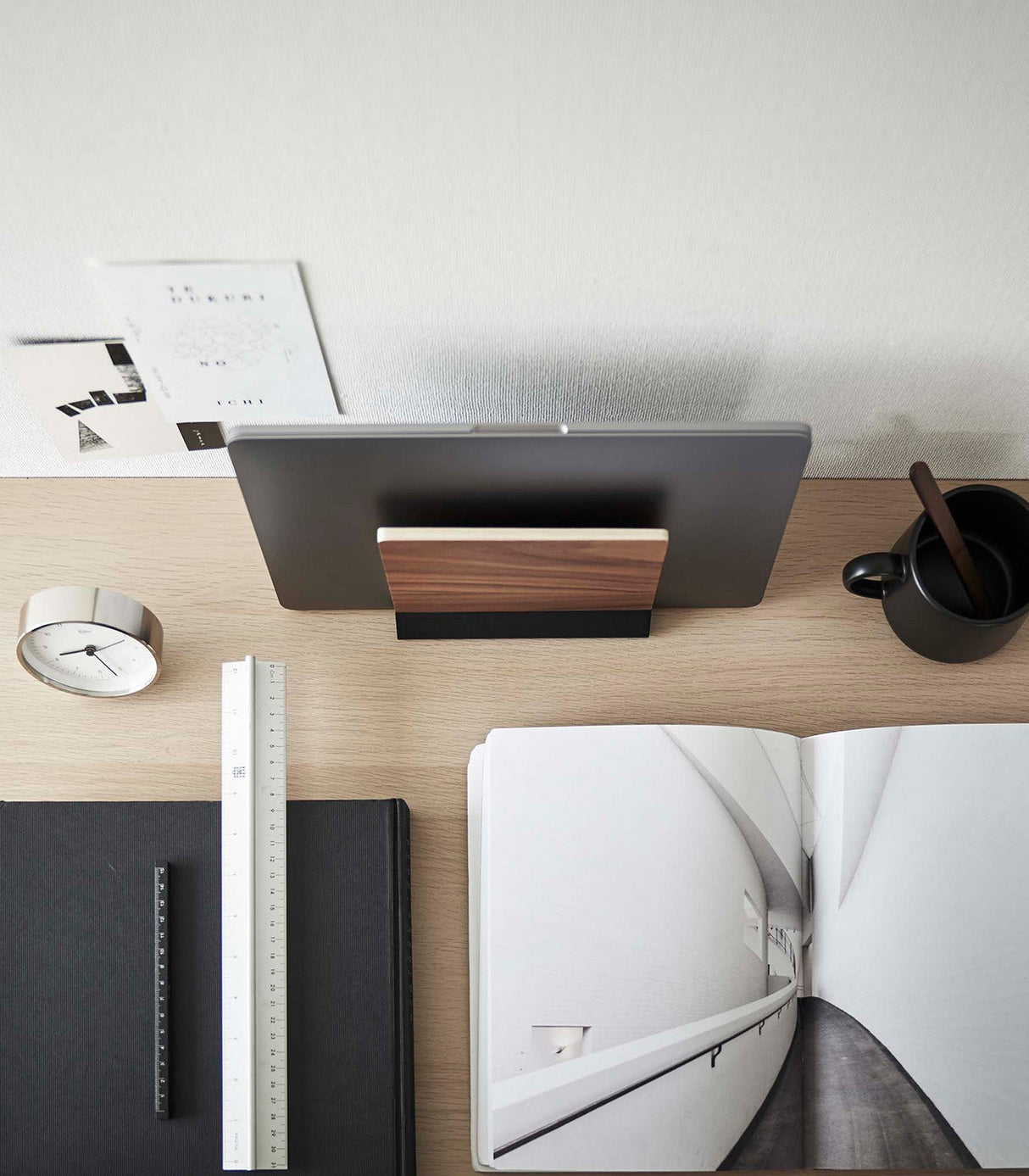 Slim Laptop Stand - Steel + Wood from Yamazaki Home