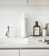 Round Tissue Case - Steel + Wood from Yamazaki Home