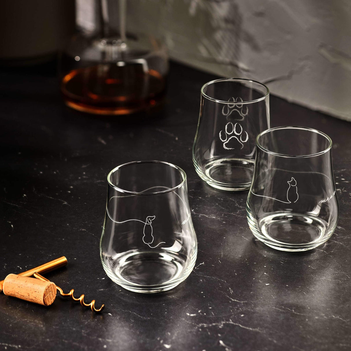 Libbey Modern Pets Meow All-Purpose Glasses, 17-ounce, Set of 4 from Libbey
