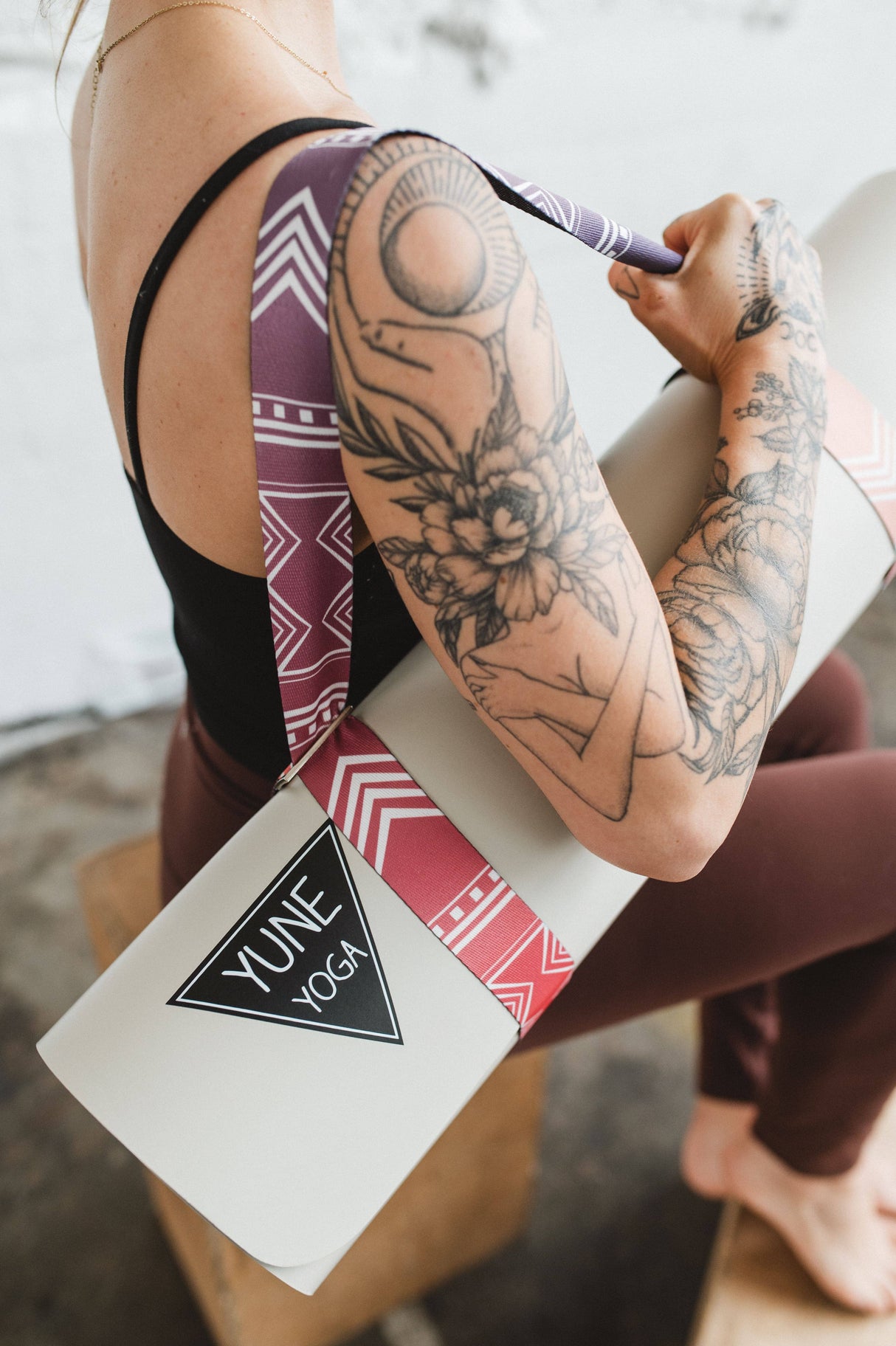 Cassady Yoga Strap – Pink Stretching Strap w/ Metal Buckles  from Yune Yoga