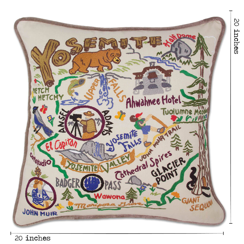 Yosemite Hand-Embroidered Pillow from Quirks!