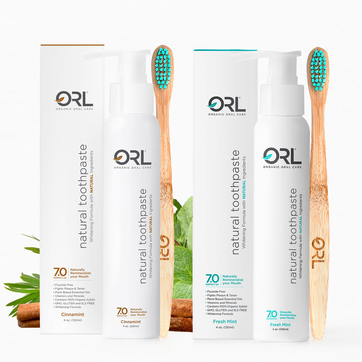 Yours & Mine Toothpaste Combo - Fresh Mint & Cinnamint from ORL