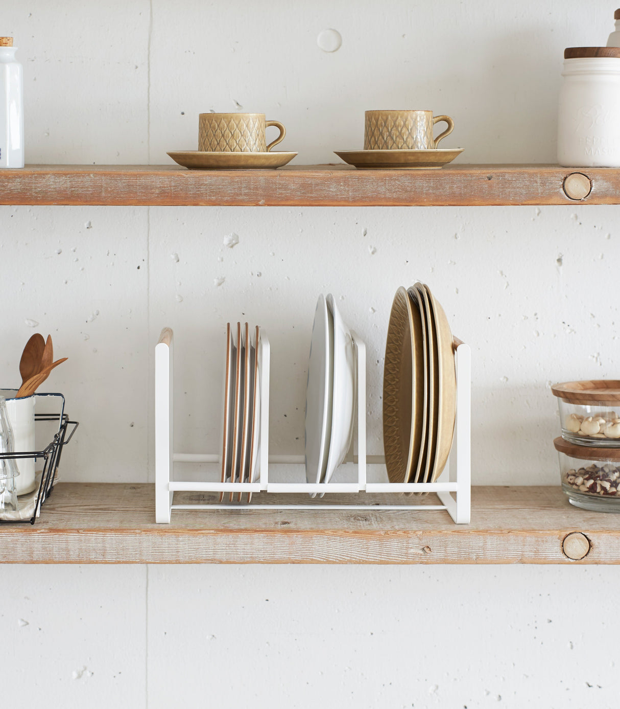 Vertical Plate Organizer - Steel + Wood from Yamazaki Home