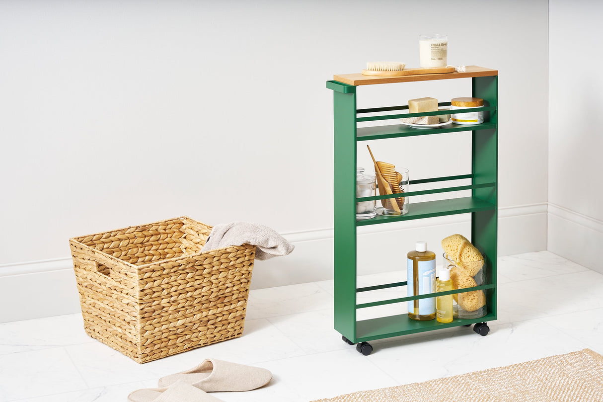 Slim Storage Cart (32" H)  - Steel - Forest Green from Yamazaki Home