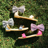 Miss Cambelle Crystal Bow Sandal in Blush Patent - Kids From Yosi Samra