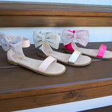 Miss Cambelle Crystal Bow Sandal in Hot Pink Patent - Kids From Yosi Samra