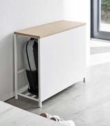 Entryway Storage Organizer & Bench (18" H)  - Steel + Wood from Yamazaki Home